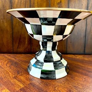 Mackenzie- Childs Courtly Check Enamel Compote - Large